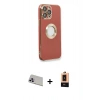 MARSİLYAN™- iPhone 13 Pro Max Kılıf İz Form Serisi - Şeffaf Maxco Cam Ekran Koruyucu + Rainbow Kamera Lens Koruma Cam - MR