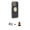 MARSİLYAN™- iPhone 13 Pro Max Kılıf İz Form Serisi - Şeffaf Maxco Cam Ekran Koruyucu + Rainbow Kamera Lens Koruma Cam - MR
