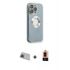MARSİLYAN™- iPhone 13 Pro Max Kılıf İz Form Serisi - Şeffaf Maxco Cam Ekran Koruyucu + Rainbow Kamera Lens Koruma Cam - MI