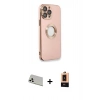 MARSİLYAN™- iPhone 13 Pro Max Kılıf İz Form Serisi - Şeffaf Maxco Cam Ekran Koruyucu + Rainbow Kamera Lens Koruma Cam - BZ