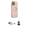 MARSİLYAN™- iPhone 13 Pro Max Kılıf İz Form Serisi - Şeffaf Maxco Cam Ekran Koruyucu + Rainbow Kamera Lens Koruma Cam - MI