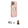 MARSİLYAN™- iPhone 13 Pro Max Kılıf İz Form Serisi - Şeffaf Maxco Cam Ekran Koruyucu + Rainbow Kamera Lens Koruma Cam - MR