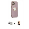 MARSİLYAN™- iPhone 13 Pro Max Kılıf İz Form Serisi - Şeffaf Maxco Cam Ekran Koruyucu + Rainbow Kamera Lens Koruma Cam - MR