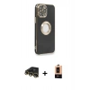 MARSİLYAN™- iPhone 13 Pro Max Kılıf İz Form Serisi - Şeffaf Maxco Cam Ekran Koruyucu + Raze Metal Kamera Lens - GD