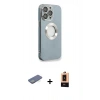 MARSİLYAN™- iPhone 13 Pro Max Kılıf İz Form Serisi - Şeffaf Maxco Cam Ekran Koruyucu + Renkli Kamera Lens Koruma Cam - YL
