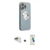 MARSİLYAN™- iPhone 13 Pro Max Kılıf İz Form Serisi - Şeffaf Pasifik Cam Ekran Koruyucu + Pers Alüminyum Kamera Lens - GD