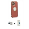 MARSİLYAN™- iPhone 13 Pro Max Kılıf İz Form Serisi - Şeffaf Pasifik Cam Ekran Koruyucu + Rainbow Kamera Lens Koruma Cam - MI