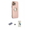 MARSİLYAN™- iPhone 13 Pro Max Kılıf İz Form Serisi - Şeffaf Pasifik Cam Ekran Koruyucu + Renkli Kamera Lens Koruma Cam - PE