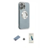 MARSİLYAN™- iPhone 13 Pro Max Kılıf İz Form Serisi - Şeffaf Pasifik Cam Ekran Koruyucu + Shine Kamera Lens Koruma Cam - PE
