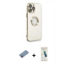 MARSİLYAN™- iPhone 13 Pro Max Kılıf İz Form Serisi - Şeffaf Pasifik Cam Ekran Koruyucu + Shine Kamera Lens Koruma Cam - PE