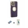 MARSİLYAN™- iPhone 13 Pro Max Kılıf İz Form Serisi - Şeffaf Pasifik Cam Ekran Koruyucu + Shine Kamera Lens Koruma Cam - PE