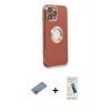 MARSİLYAN™- iPhone 13 Pro Max Kılıf İz Form Serisi - Şeffaf Pasifik Cam Ekran Koruyucu + Shine Kamera Lens Koruma Cam - PE