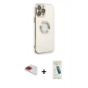 MARSİLYAN™- iPhone 13 Pro Max Kılıf İz Form Serisi - Şeffaf Pasifik Cam Ekran Koruyucu + Pers Alüminyum Kamera Lens - KI
