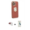 MARSİLYAN™- iPhone 13 Pro Max Kılıf İz Form Serisi - Şeffaf Pasifik Cam Ekran Koruyucu + Pers Alüminyum Kamera Lens - KI