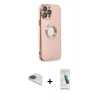 MARSİLYAN™- iPhone 13 Pro Max Kılıf İz Form Serisi - Şeffaf Pasifik Cam Ekran Koruyucu + Pers Alüminyum Kamera Lens - GI