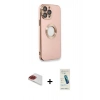 MARSİLYAN™- iPhone 13 Pro Max Kılıf İz Form Serisi - Şeffaf Pasifik Cam Ekran Koruyucu + Pers Alüminyum Kamera Lens - KI