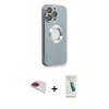MARSİLYAN™- iPhone 13 Pro Max Kılıf İz Form Serisi - Şeffaf Pasifik Cam Ekran Koruyucu + Pers Alüminyum Kamera Lens - KI