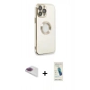 MARSİLYAN™- iPhone 13 Pro Max Kılıf İz Form Serisi - Şeffaf Pasifik Cam Ekran Koruyucu + Pers Alüminyum Kamera Lens - GI