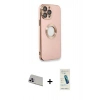 MARSİLYAN™- iPhone 13 Pro Max Kılıf İz Form Serisi - Şeffaf Pasifik Cam Ekran Koruyucu + Rainbow Kamera Lens Koruma Cam - MR