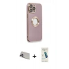 MARSİLYAN™- iPhone 13 Pro Max Kılıf İz Form Serisi - Şeffaf Pasifik Cam Ekran Koruyucu + Rainbow Kamera Lens Koruma Cam - MR