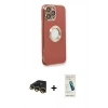 MARSİLYAN™- iPhone 13 Pro Max Kılıf İz Form Serisi - Şeffaf Pasifik Cam Ekran Koruyucu + Raze Metal Kamera Lens - GD