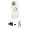 MARSİLYAN™- iPhone 13 Pro Max Kılıf İz Form Serisi - Şeffaf Pasifik Cam Ekran Koruyucu + Raze Metal Kamera Lens - GD