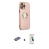 MARSİLYAN™- iPhone 13 Pro Max Kılıf İz Form Serisi - Şeffaf Pasifik Cam Ekran Koruyucu + Renkli Kamera Lens Koruma Cam - TU