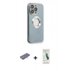 MARSİLYAN™- iPhone 13 Pro Max Kılıf İz Form Serisi - Şeffaf Pasifik Cam Ekran Koruyucu + Renkli Kamera Lens Koruma Cam - TU