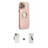 MARSİLYAN™- iPhone 13 Pro Max Kılıf İz Form Serisi - Şeffaf Pasifik Cam Ekran Koruyucu + Shine Kamera Lens - GD