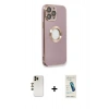 MARSİLYAN™- iPhone 13 Pro Max Kılıf İz Form Serisi - Şeffaf Pasifik Cam Ekran Koruyucu + Shine Kamera Lens - GD