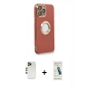 MARSİLYAN™- iPhone 13 Pro Max Kılıf İz Form Serisi - Şeffaf Pasifik Cam Ekran Koruyucu + Shine Kamera Lens - GD