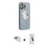 MARSİLYAN™- iPhone 13 Pro Max Kılıf İz Form Serisi - Şeffaf Pasifik Cam Ekran Koruyucu + Pers Alüminyum Kamera Lens - SABE