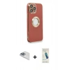 MARSİLYAN™- iPhone 13 Pro Max Kılıf İz Form Serisi - Şeffaf Pasifik Cam Ekran Koruyucu + Pers Alüminyum Kamera Lens - SABE