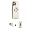 MARSİLYAN™- iPhone 13 Pro Max Kılıf İz Form Serisi - Şeffaf Pasifik Cam Ekran Koruyucu + Pers Alüminyum Kamera Lens - SABE