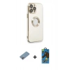 MARSİLYAN™- iPhone 13 Pro Max Kılıf İz Form Serisi - Siyah 18D Cam Ekran Koruyucu + Shine Kamera Lens Koruma Cam - GI