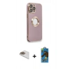 MARSİLYAN™- iPhone 13 Pro Max Kılıf İz Form Serisi - Siyah 18D Cam Ekran Koruyucu + Pers Alüminyum Kamera Lens - GD