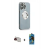 MARSİLYAN™- iPhone 13 Pro Max Kılıf İz Form Serisi - Siyah 18D Cam Ekran Koruyucu + Rainbow Kamera Lens Koruma Cam - KI