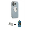 MARSİLYAN™- iPhone 13 Pro Max Kılıf İz Form Serisi - Siyah 18D Cam Ekran Koruyucu + Rainbow Kamera Lens Koruma Cam - BZ