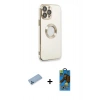 MARSİLYAN™- iPhone 13 Pro Max Kılıf İz Form Serisi - Siyah 18D Cam Ekran Koruyucu + Shine Kamera Lens Koruma Cam - MI