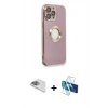 MARSİLYAN™- iPhone 13 Pro Max Kılıf İz Form Serisi - Siyah 3D Antistatik Cam Ekran Koruyucu + Pers Alüminyum Kamera Lens - SABE