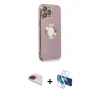 MARSİLYAN™- iPhone 13 Pro Max Kılıf İz Form Serisi - Siyah 3D Antistatik Cam Ekran Koruyucu + Pers Alüminyum Kamera Lens - KI
