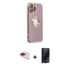 MARSİLYAN™- iPhone 13 Pro Max Kılıf İz Form Serisi - Siyah 3D Antistatik Hayalet Cam Ekran Koruyucu + Pers Alüminyum Kamera Lens - KI