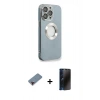 MARSİLYAN™- iPhone 13 Pro Max Kılıf İz Form Serisi - Siyah 3D Antistatik Hayalet Cam Ekran Koruyucu + Metal Kamera Lens Koruma Cam - KI