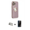 MARSİLYAN™- iPhone 13 Pro Max Kılıf İz Form Serisi - Siyah 3D Antistatik Hayalet Cam Ekran Koruyucu + Rainbow Kamera Lens Koruma Cam - BZ