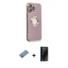 MARSİLYAN™- iPhone 13 Pro Max Kılıf İz Form Serisi - Siyah 3D Antistatik Hayalet Cam Ekran Koruyucu + Shine Kamera Lens Koruma Cam - GI