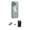 MARSİLYAN™- iPhone 13 Pro Max Kılıf İz Form Serisi - Siyah 3D Antistatik Hayalet Cam Ekran Koruyucu + Shine Kamera Lens Koruma Cam - GI