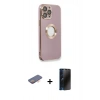 MARSİLYAN™- iPhone 13 Pro Max Kılıf İz Form Serisi - Siyah 3D Antistatik Hayalet Cam Ekran Koruyucu + Renkli Kamera Lens Koruma Cam - TU