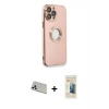MARSİLYAN™- iPhone 13 Pro Max Kılıf İz Form Serisi - Siyah 6D Mat Seramik Hayalet Nano Ekran Koruyucu + Rainbow Kamera Lens Koruma Cam - BZ