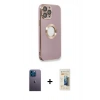 MARSİLYAN™- iPhone 13 Pro Max Kılıf İz Form Serisi - Siyah 6D Mat Seramik Hayalet Nano Ekran Koruyucu + Neon Fosforlu Kamera Lens - MI