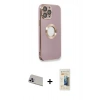 MARSİLYAN™- iPhone 13 Pro Max Kılıf İz Form Serisi - Siyah 6D Mat Seramik Hayalet Nano Ekran Koruyucu + Rainbow Kamera Lens Koruma Cam - MR